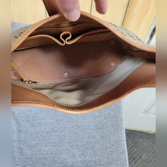 Dooney and Bourke Signature Canvas and Leather Shoulder Bag - Picture 3 of 10